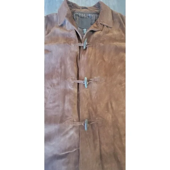 J.Crew Men's Large Brown 100%‎ Leather Suede Coat Zipper Lining Jacket EUC - Picture 8 of 16